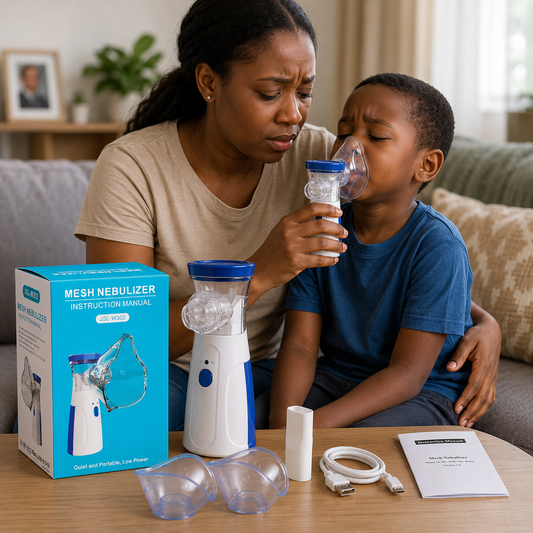 NÉBULISEUR PORTABLE : pour enfants et adultes asthmatiques en cas de crise, de sinusite ou de difficulté respiratoire.