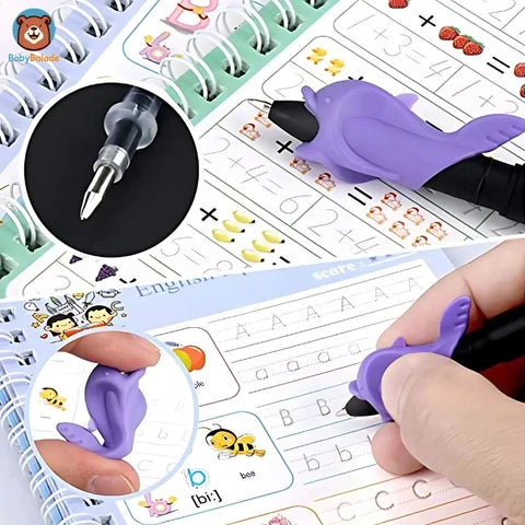 Cahiers Magiques Réutilisables – Pack 4 en 1 : Alphabet, Chiffres, Dessin & Écriture