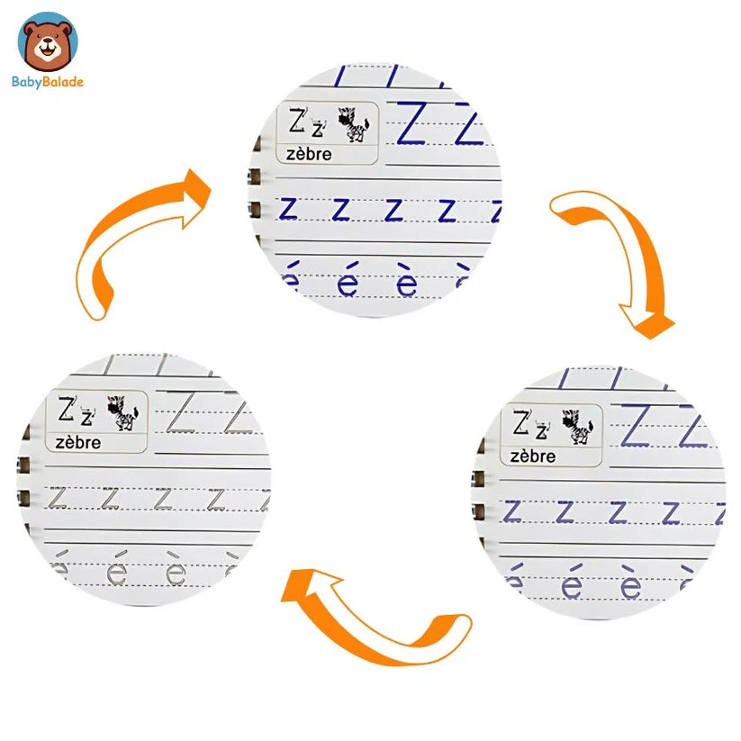 Cahiers Magiques Réutilisables – Pack 4 en 1 : Alphabet, Chiffres, Dessin & Écriture