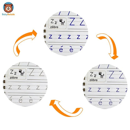 Cahiers Magiques Réutilisables – Pack 4 en 1 : Alphabet, Chiffres, Dessin & Écriture