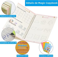 Cahiers Magiques Réutilisables – Pack 4 en 1 : Alphabet, Chiffres, Dessin & Écriture